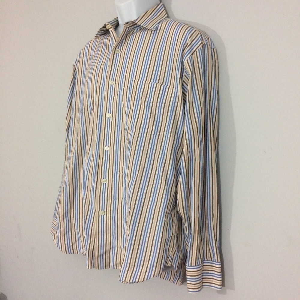 JCrew Mens L 16-16.5 Striped Button Up Dress Shirt - Picture 2 of 6